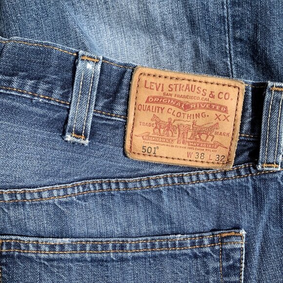 Levi's Other - Levi's 501 perfect distress blue jeans size 38x32 XL